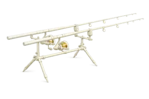 Two fishing rods on a rod pod